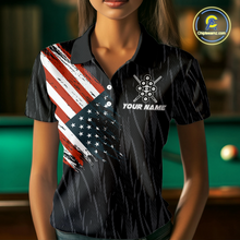 Load image into Gallery viewer, Custom 9 Ball American Flag Eagle Billiard Shirts for Women Billiard Team Shirts Billiard League NNT70