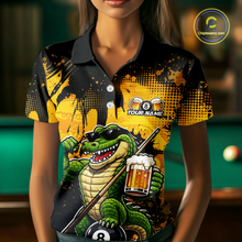 Load image into Gallery viewer, Custom Beer Alligator 8 Ball Pool Shirts Billiard Shirt for Women Billiard Team Jersey Billiard League NNT182