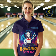 Load image into Gallery viewer, Funny Bowling Pins Music Shirt Custom Neon Bowling Jersey for Women Polo &amp; 1/4 Zip Bowling Gift QZT790