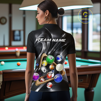 Custom Ball Pool Shirts Grey Billiard Shirt for Women Billiard Team Jersey Billiard League NNT180