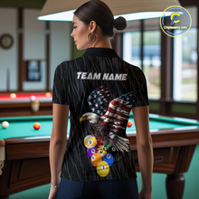 Load image into Gallery viewer, Custom 9 Ball American Flag Eagle Billiard Shirts for Women Billiard Team Shirts Billiard League NNT70