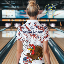 Load image into Gallery viewer, Funny Turkey Bowling Team Shirt for Women Custom Bowling Jersey Thanksgiving Bowling Outfit QZT775