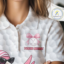 Load image into Gallery viewer, Pink Flamingo Golf Shirt For Women, Funny Tropical Patten Golf Polo Shirt, Ladies Golf Outfit For Team NHT730