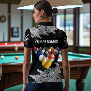 Personalized Billiard Shirt Billiard Jersey for Women Billiard Gifts for Women Team 8 Ball Pool Billiard Polo & 1/4 Zip NNT13