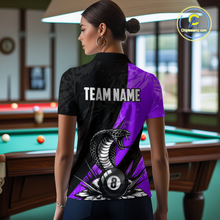 Load image into Gallery viewer, Custom Purple Cobra Snake 8 Ball Pool Billiard Shirts for Women Team Polo &amp; 1/4 Zip Shirts NNT57