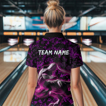 Load image into Gallery viewer, Custom Purple Bowling Shirt Sauropod Bowling Jersey Quarter Zip Bowling League QZT632