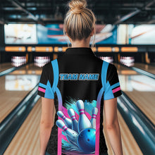 Load image into Gallery viewer, Pink&amp;Blue Bowling Shirt for Men Women Team Bowling Jersey Bowling Polo &amp; 1/4 Zip MBL57