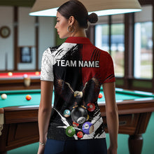 Load image into Gallery viewer, Eagle Custom Red Billiard Team Shirts For Women Bowling League Polo &amp; 1/4 Zip Shirt NNT20