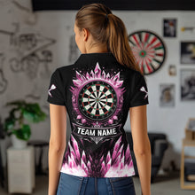 Load image into Gallery viewer, Personalized Pink Icy Dartboard Custom Darts Polo &amp; Quarter Zip For Women, Team Dart Jerseys Outfit TDM3672