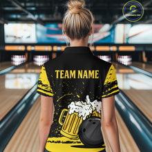 Load image into Gallery viewer, Custom Funny Beer Bowling Women Shirts Bowling Uniform Polo &amp; 1/4 Zip Bowling Team Jerseys HNT98
