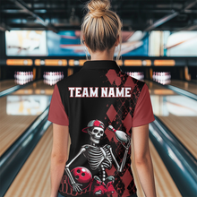 Load image into Gallery viewer, Custom Bowling Polo Shirt for Men Women Skull Bowling Jersey Bowling Team League QZT47-6