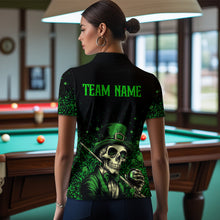 Load image into Gallery viewer, St Patrick Day Funny Skull Ball Billiards Shirt Women Polo &amp; 1/4 Zip Shirts Billiard Team NNT23