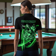 Load image into Gallery viewer, Green 8 Ball Pool Billiard Shark Polo &amp; Quarter Zip For Women Custom Team League Billiard Jersey TDM3732