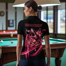 Load image into Gallery viewer, Red 8 Ball Pool Billiard Shark Polo &amp; Quarter Zip For Women Custom Team League Billiard Jersey TDM3731