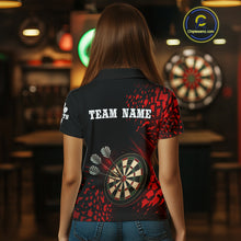 Load image into Gallery viewer, Women's Custom Dart Shirt - 3D Dartboard With Red Geometric Shards, Dart Team Jersey NYN0248