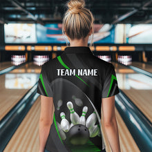 Load image into Gallery viewer, Green Bowling Shirts for Men Women Team Custom Bowling Polo &amp; Quarter Zip Shirt MBL71