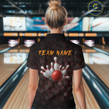 Load image into Gallery viewer, Custom Strike Red Bowling Women Bowling Shirt Polo &amp; Quarter-Zip Bowling Team Jerseys HNT79