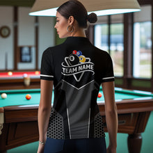 Load image into Gallery viewer, Personalized 8 Ball &amp; 9 Ball Pool Billiard Polo, 1/4 Zip For Women Custom Team Billiard Jersey |White TDM3547