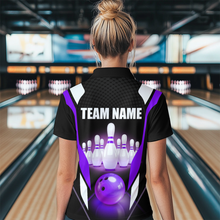 Load image into Gallery viewer, Purple Bowling Shirt for Men and Women Bowling Jersey with Team Bowling Polo &amp; 1/4 Zip MBL42