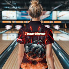 Load image into Gallery viewer, Red &amp; Black Flame Dragon Bowling Shirt Polo Bowling Team League for Men Women Bowling Gifts QZT668