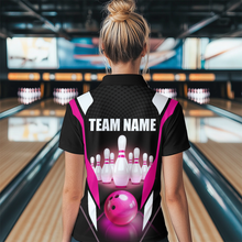 Load image into Gallery viewer, Pink Bowling Shirt for Men and Women Bowling Jersey with Team Bowling Polo &amp; 1/4 Zip MBL42