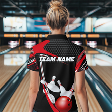 Load image into Gallery viewer, Red Bowling Shirts for Men and Women Bowling Shirt Team Bowling Polo &amp; 1/4 Zip Shirt MBL36
