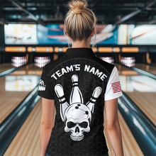 Load image into Gallery viewer, Custom Bowling Polo Shirt for Men Women Skull Bowling Jersey Bowling Team League QZT47-4