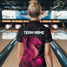 Load image into Gallery viewer, Pink Dragon Bowling Shirt Custom Bowling Jerseys for Men Women with Team Name MBL89