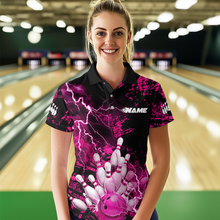 Load image into Gallery viewer, Pink Thunder Lightning Bowling Shirt Custom Colorful Bowling Jersey Men Women Team MBL67