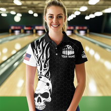 Load image into Gallery viewer, Custom Bowling Polo Shirt for Men Women Skull Bowling Jersey Bowling Team League QZT47-4