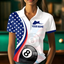 Load image into Gallery viewer, US Flag Billiard Shirt 8 9 Ball Billiard Jersey Women Performance Billiard Shirt for Women Team Polo &amp; 1/4 Zip NNT15