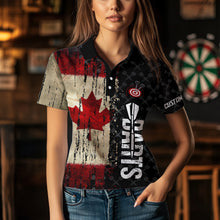 Load image into Gallery viewer, Grunge Vintage Canada Flag Custom Retro Dart Shirts For Women, Pride Team Patriotic Dart Jerseys TDM3691