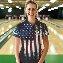 Load image into Gallery viewer, American Flag Bowling Shirts Unisex Custom Polo Bowling Team Jersey For Men &amp; Women BDT479