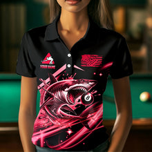 Load image into Gallery viewer, Red 8 Ball Pool Billiard Shark Polo &amp; Quarter Zip For Women Custom Team League Billiard Jersey TDM3731