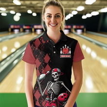 Load image into Gallery viewer, Custom Bowling Polo Shirt for Men Women Skull Bowling Jersey Bowling Team League QZT47-6
