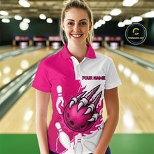 Load image into Gallery viewer, Custom Sharp Claws Bowling Shirt Pink Men Women Team Bowling Flaming Jerseys MBL91