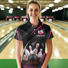 Load image into Gallery viewer, Pink Bowling Shirts for Men Women Team Custom Bowling Polo &amp; Quarter Zip Shirt MBL71
