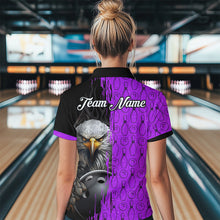 Load image into Gallery viewer, Purple Eagle Bowling Custom Women Bowling Shirt Polo &amp; Quarter-Zip Bowling Team Jerseys HNT49
