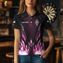 Load image into Gallery viewer, Personalized Pink Icy Dartboard Custom Darts Polo &amp; Quarter Zip For Women, Team Dart Jerseys Outfit TDM3672
