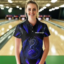 Load image into Gallery viewer, Blue Dragon Personalized Bowling Shirts For Women, Bowling Team Shirt Polo &amp; Quarter-Zip HNT40