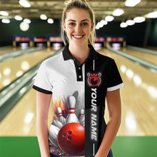 Load image into Gallery viewer, Custom Bowling Jersey for Women Bowling Gifts for Women Bowling Team Shirts with Name Polo &amp; 1/4 Zip HNT25