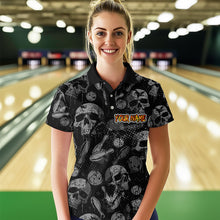 Load image into Gallery viewer, Women Skull Custom Bowling Team Shirts Unisex Bowling Women Short Sleeve Polo &amp; Quarter-Zip HNT42