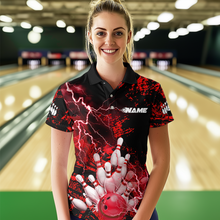 Load image into Gallery viewer, Red Thunder Lightning Bowling Shirt Custom Colorful Bowling Jersey Men Women Team MBL67