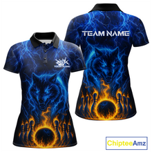 Load image into Gallery viewer, Lightning Wolf Bowling Shirts for Team Women Men Custom Wolf Bowling Jerseys Flame MBL200