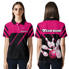 Load image into Gallery viewer, Pink Bowling Shirt Custom Bowling Jersey for Men Women Bowling Polo&amp;1/4 Zip Shirts MBL51