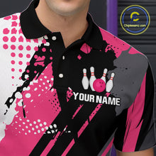 Load image into Gallery viewer, Custom Pink Bowling Shirts for Men Women Team Bowling Polo and Quarter Zip MBL104