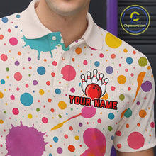 Load image into Gallery viewer, Ink Watercolor Pink Bowling Shirt for Men Women Custom Team Bowling Jerseys MBL103