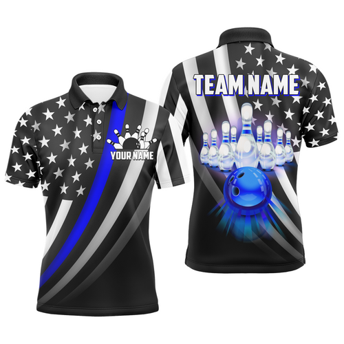 American Bowling Jersey Custom Bowling Shirt for Men Team Bowling Polo Shirt QZT209