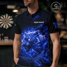 Load image into Gallery viewer, Custom Purple Fantasy Tiger Storm Dart Arrow Darts Polo Shirt For Men Dart Team Jerseys NYN1823