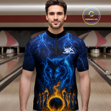 Load image into Gallery viewer, Lightning Wolf Bowling Shirts for Team Women Men Custom Wolf Bowling Jerseys Flame MBL200